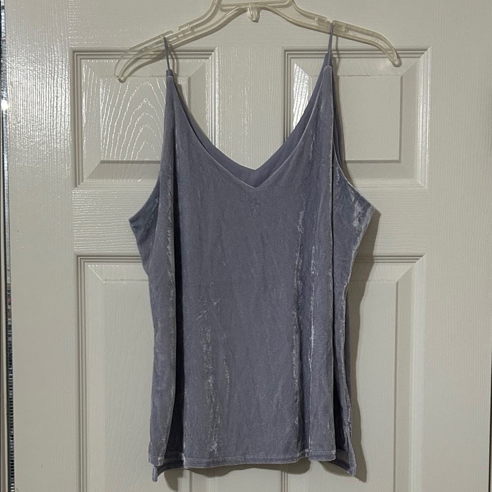 Elegant Gray Velvet Women's Top
